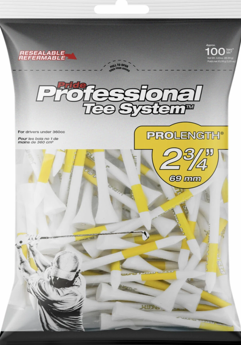 Pride Pts 2 3/4 Tee Pack Yellow - 100 3 Pride Pts 2 3/4 Tee Pack Yellow - 100